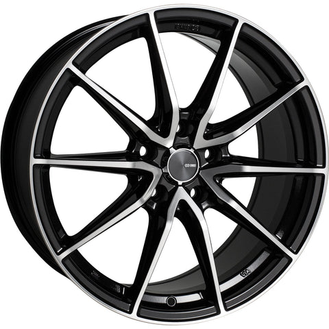Enkei Draco 5x114.3 16" Wheels in Black with Machined Spoke Faces and Outer Lip Ring