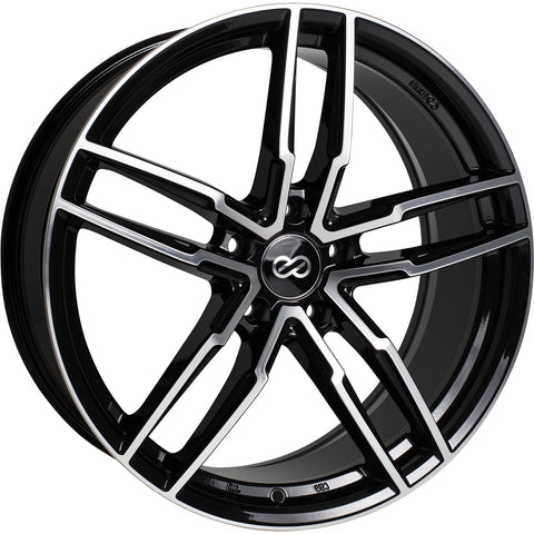 Enkei SS05 5x110 18" Wheels in Black with Machined Spoke Faces and Outer Lip Ring