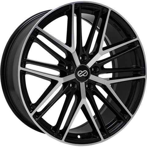 Enkei Phantom 5x108 18" Wheels in Black with Machined Spoke Faces and Outer Lip Ring