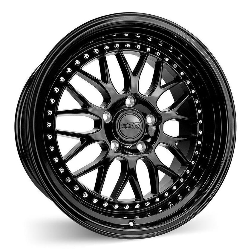 ESR Wheels SR01 Gloss Black w/ Chrome Rivets 19x8.5 | 5x114.3 (9855143 ...