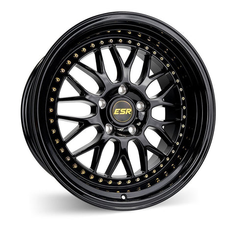 ESR Wheels SR01 Gloss Black w/ Chrome Rivets 19x8.5 | 5x120 (98552030 SR01GBLK)