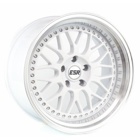 ESR Wheels SR01 White w/ Machined Lip 18x8.5 | 5x100 (88550030 SR01WHT-ML)