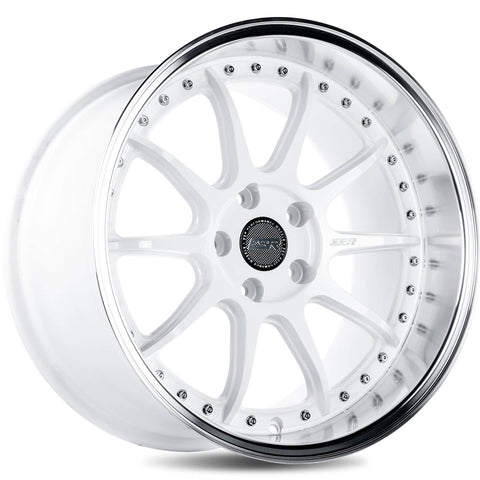 ESR Wheels CS12 Gloss White w/ Machined Lip 18x8.5 | 5x100 (88550030 CS12WHT-ML)