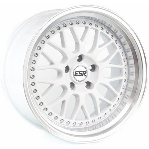 ESR Wheels SR01 White w/ Machined Lip 18x9.5 | 5x112 (89551415 SR01WHT-ML 5X112)