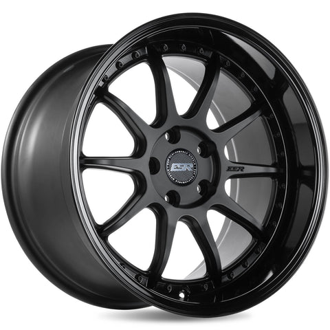 ESR Wheels CS12 Matte Black w/ Gloss Black Lip 19x9.5 | 5x110 (99551435 CS12MBLK-BL 5X110)