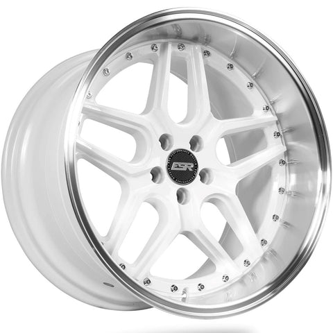 ESR Wheels CS15 Gloss White w/ Machined Lip 19x9.5 | 5x115 (99551435 CS15WHT-ML 5X115)