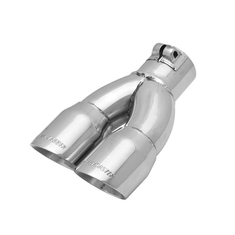 Flowmaster 3" Dual Angle Cut Polished Stainless Steel Exhaust Tip Left Clamp On (15390)
