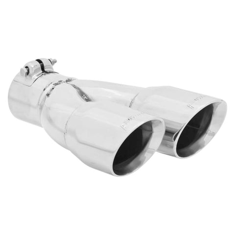 Flowmaster 3" Dual Angle Cut Polished Stainless Steel Exhaust Tip Left Clamp On (15390)