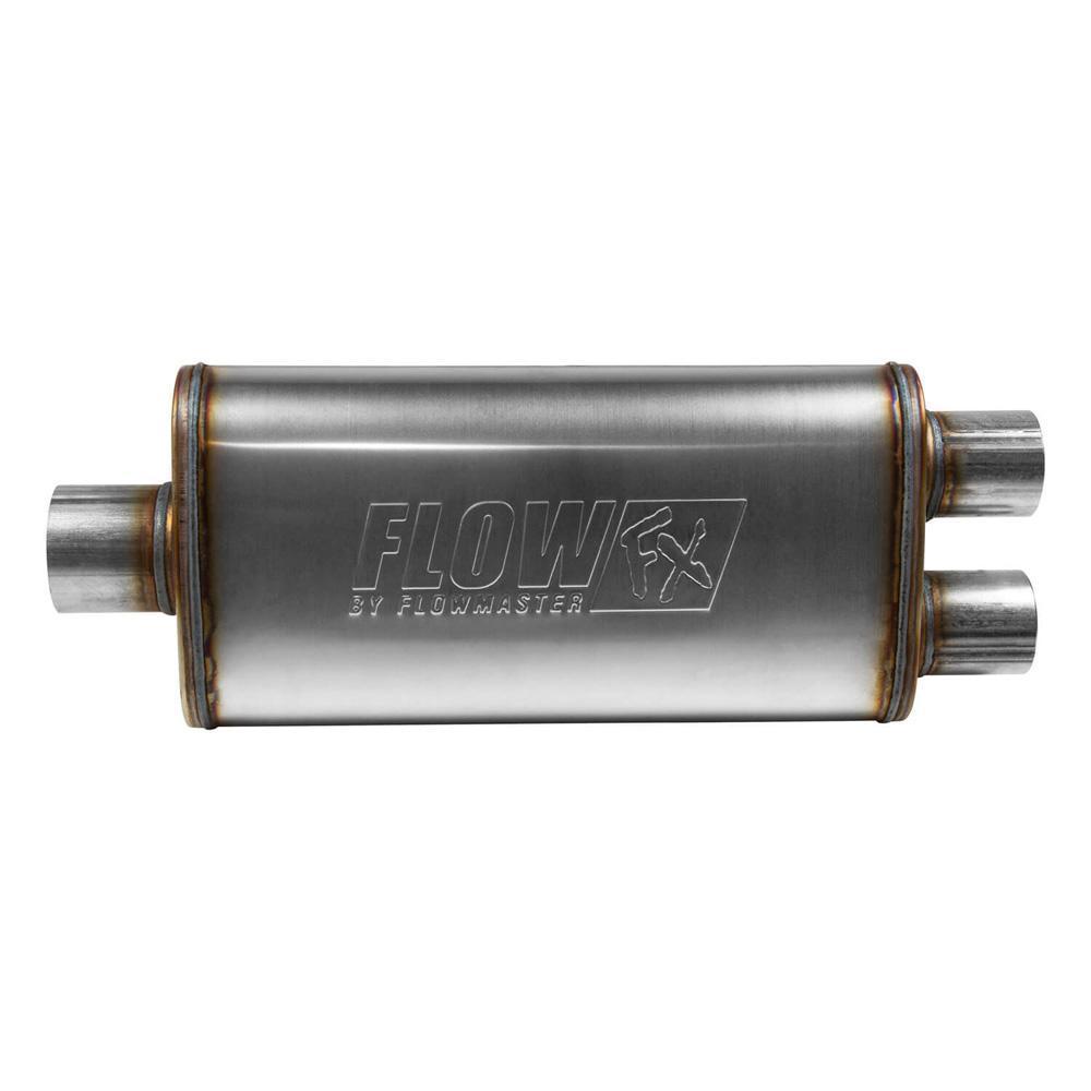 Maxport Stainless Steel Exhaust Resonator – 3" Inlet / 2.5" Dual Outlet – Silver – MAX-569551
