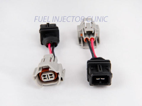 Fuel Injector Clinic Set of 4 Denso (Female) to Jetronic/EV1 Adapter (Male) Injector Plug Adapters / PADPDtoJ4 - Modern Automotive Performance
