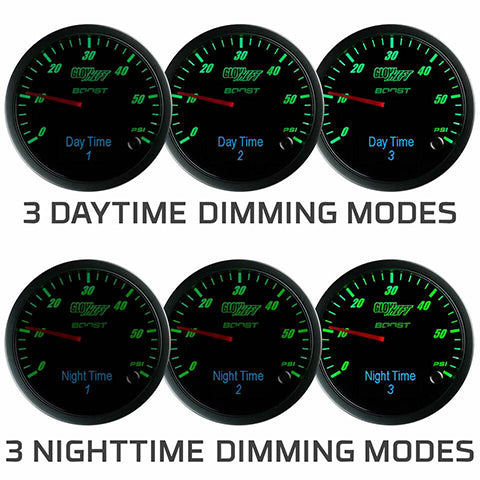 GlowShift 3in1 Black Analog EGT w/ Digital Boost & Temperature Gauge (GS-3G-05)