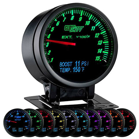 GlowShift 3in1 Black Analog EGT w/ Digital Boost & Temperature Gauge (GS-3G-05)