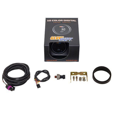 GlowShift 10 Color Digital 100 PSI Fuel Pressure Gauge (GS-TCD11)