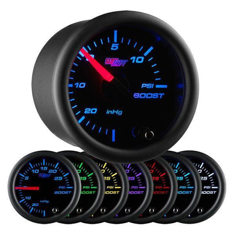GlowShift Black 7 Color 15 PSI Boost/Vacuum Gauge (GS-C701_15)