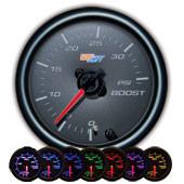 GlowShift Black 7 Color 35 PSI Boost Gauge - Modern Automotive Performance
