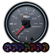 GlowShift Black 7 Color 30 PSI Boost / Vacuum Gauge - Modern Automotive Performance
