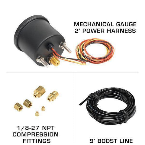 GlowShift Black 7 Color 60 PSI Boost Gauge (GS-C701_60)