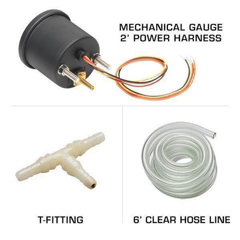 GlowShift Black 7 Color BAR Boost/Vacuum Gauge (GS-C701-Bar)