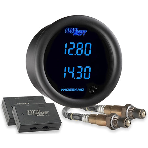 GlowShift Black 7-Color Dual Digital Wideband A/F Ratio Gauge (GS