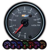 GlowShift Black 7 Color Volt Gauge - Modern Automotive Performance
