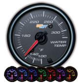 GlowShift Black 7 Color Water Temperature Gauge - Modern Automotive Performance
