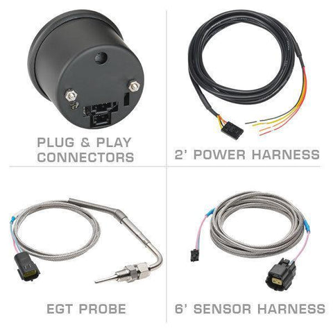 52mm GlowShift Black 7 Color 1500 F Pyrometer EGT Gauge - Foto 9