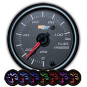 GlowShift Black 7 Color 100 PSI Fuel Pressure Gauge - Modern Automotive Performance
