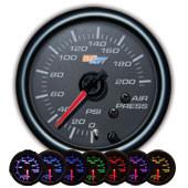 GlowShift Black 7 Color 200 PSI Air Pressure Gauge - Modern Automotive Performance
