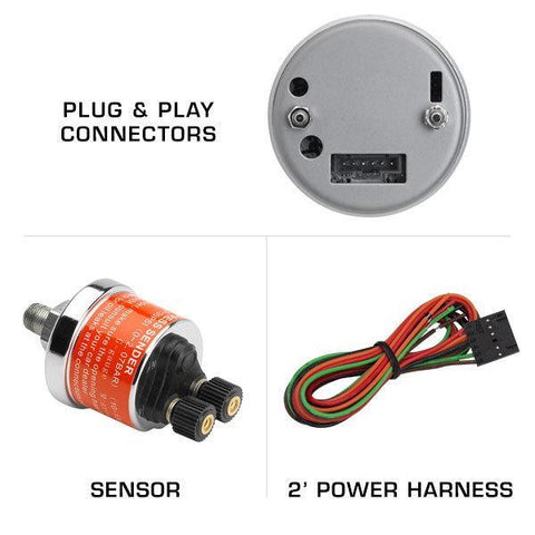 GlowShift Tinted 30PSI Fuel Pressure Gauge (GS-T11-30)