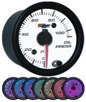 GlowShift White 7 Color Oil Pressure Gauge - Modern Automotive Performance
