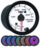 GlowShift White 7 Color Transmission Temperature Gauge - Modern Automotive Performance
