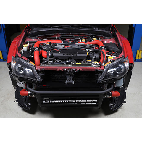 GrimmSpeed Front Mount Intercooler Kit - Black Core/Red Pipe | 2008-2014 Subaru WRX STI (90253)