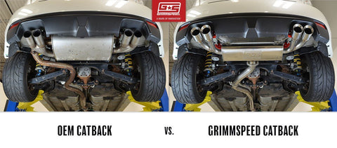 GrimmSpeed Un-Resonated Cat-Back w/ Quad-Tip Muffler | 2008-2014 Subaru WRX/STi Hatchback (070048)