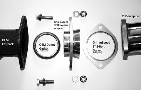 Grimmspeed 3" Downpipe Adapter for Aftermarket DP to OEM Catback | Multiple Subaru Fitments (077044)