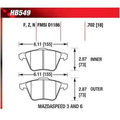 Hawk Performance HPS Brake Pads | Multiple Fitments (HB549F.702)