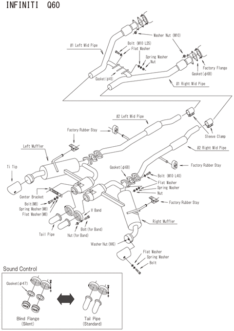 HKS Dual Exit Cat-Back Exhaust | 2017-2022 Infiniti Q60 3.0T RWD (31014-KN001)