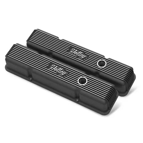 Holley Vintage Series Finned Valve Covers | 1958-1986 SBC Engines w/ Perimeter Bolt Patterns (241-2XX)