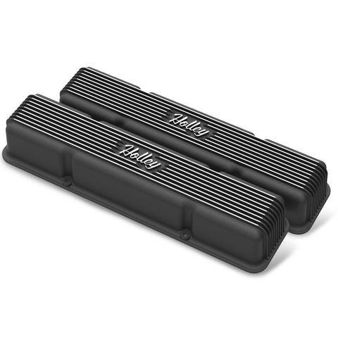 Holley Vintage Series Finned Valve Covers | 1958-1986 SBC Engines w/ Perimeter Bolt Patterns (241-2XX)