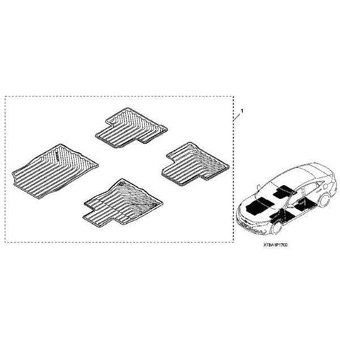 2016-2021 Honda Civic All Season Floor Mats Set Genuine OEM 08P17TBA100 Black Ru 2016-2021 Honda Civic All Season Floor Mats Set Genuine OEM 08P17TBA100 Black Ru