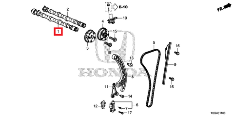 Honda OEM Intake Camshaft | 2016-2021 Honda Civic 1.5T non-Si (14110-5AA-A00)