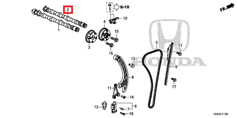 Honda OEM Exhaust Camshaft | 2016-2021 Honda Civic 1.5T/Si (14120-5AA-A00)