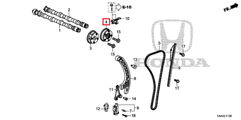 Honda OEM VTC Exhaust Actuator Assembly | 2016-2021 Honda Civic 1.5T/Si (14320-59B-004)