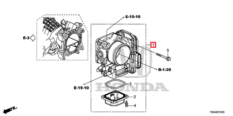 Honda OEM Throttle Body | 2016-2021 Honda Civic 1.5T/Si & 18-19 Accord 1.5T (16400-59B-003)