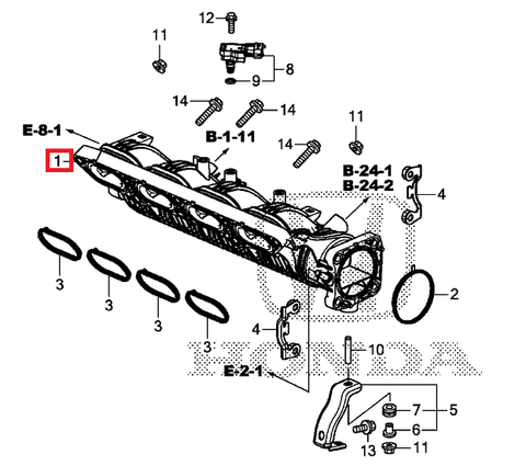 Honda OEM Intake Manifold | 2017-2021 Honda Civic Type-R (17100-RPY-G01)