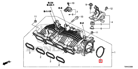 Honda OEM Throttle Body Gasket | 16-21 Honda Civic 1.5T/Si & 18-19 Accord 1.5T (17107-5AA-004)