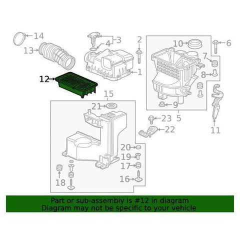 Honda OEM Air Cleaner Element Assembly | 2016-2021 Honda Civic 1.5T/Si (17220-5AA-A00)