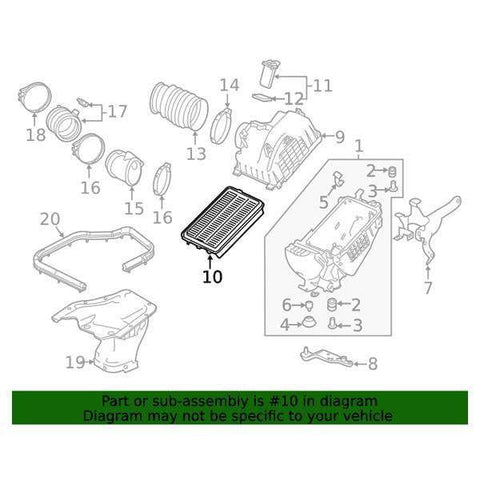 Honda OEM Air Cleaner Element Assembly | 2017-2021 Honda Civic Type-R (17220-5BF-A00)