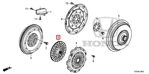 Honda OEM Friction Disk | 16-21 Honda Civic 1.5T/Si & 18-19 Accord Sport (22200-5CC-003)