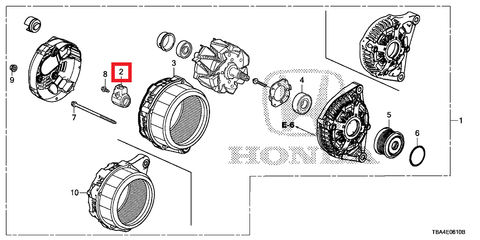 Honda OEM Alternator Brush Holder | 2016-2021 Honda Civic 1.5T/Si (31105-RL0-G01)