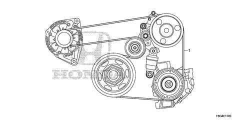 Honda OEM Alternator Belt | 2016-2021 Honda Civic 1.5T/Si (31110-59B-014)